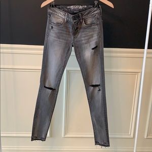 American eagle grayish black ripped jeans